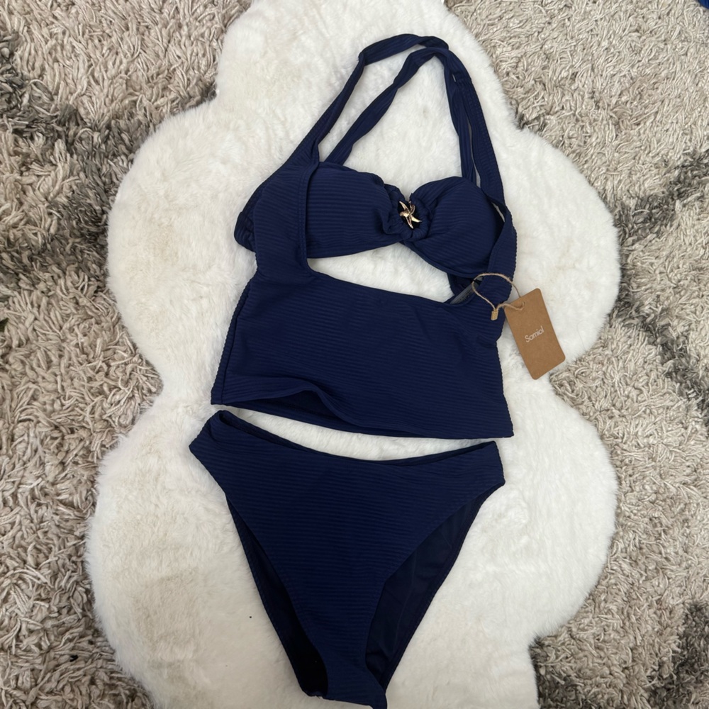 Samiol Stylish Dark Blue Bikini Set S B10